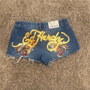 ed hardy tiger womens jean shorts